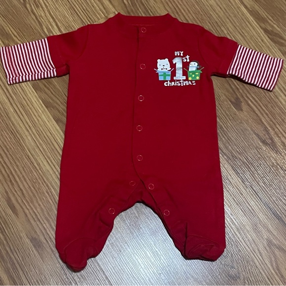 Newborn baby my first 1st Christmas Circo nighttime pants and pajama cap Gerber - Picture 2 of 5